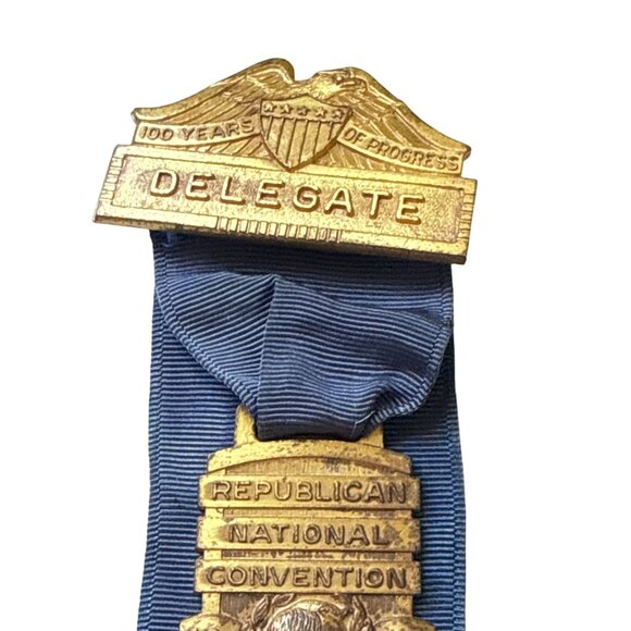 1960 Republican National Convention Delegate Badge Ribbon Chicago Political Memo - Picture 5 of 13